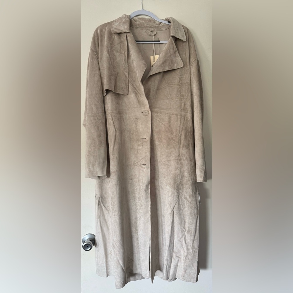 Blank NYC Free people Vegan Suede Trench Coat